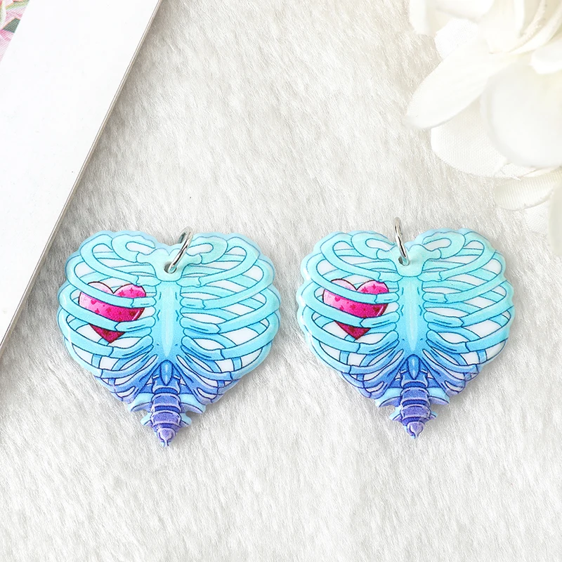 8Pcs Creepy Valentine Charms Acrylic Pastel Goth Coffin Gumball Machine Pendant Jewlery Findings For Earring Necklace Diy