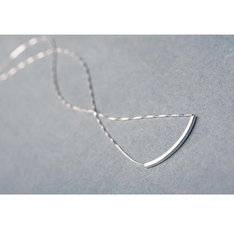 Simple Fashion 925 Sterling Silver Necklace For Women Stereo Pipe Necklace Box Chain Choker S-N193