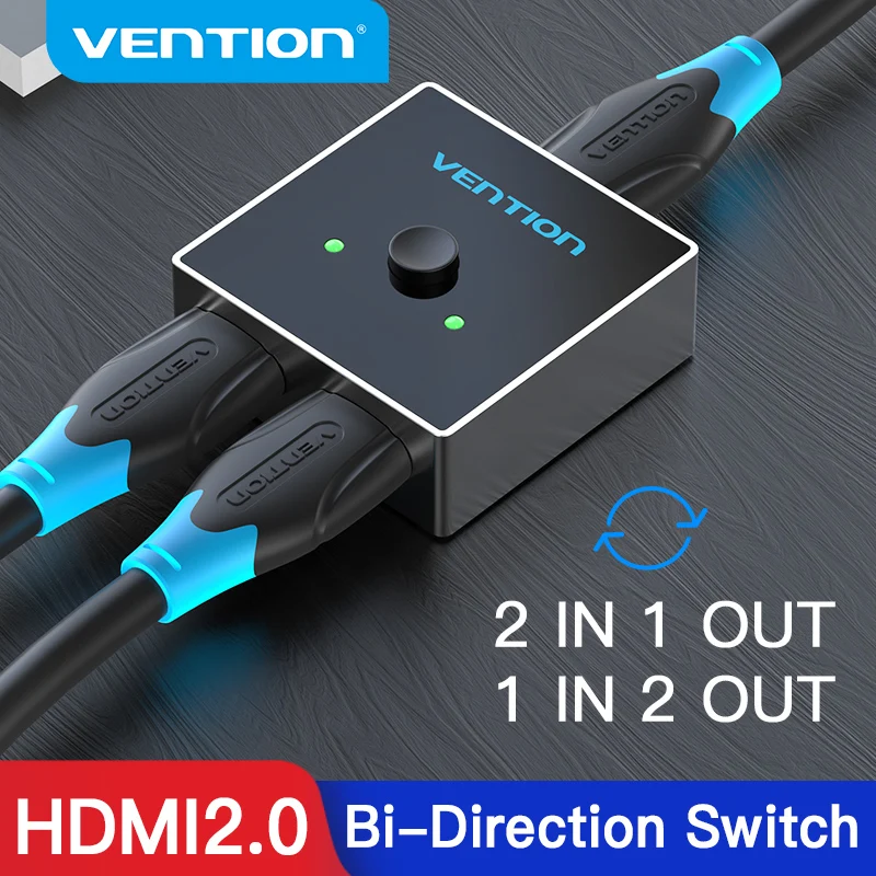 Vention HDMI Splitter 4K 60Hz HDMI Switch Bi-Direction 1x2/2x1 Adapter HDMI Switcher 2 in 1 out for HDTV Box PS4/3 Hdmi Switcher