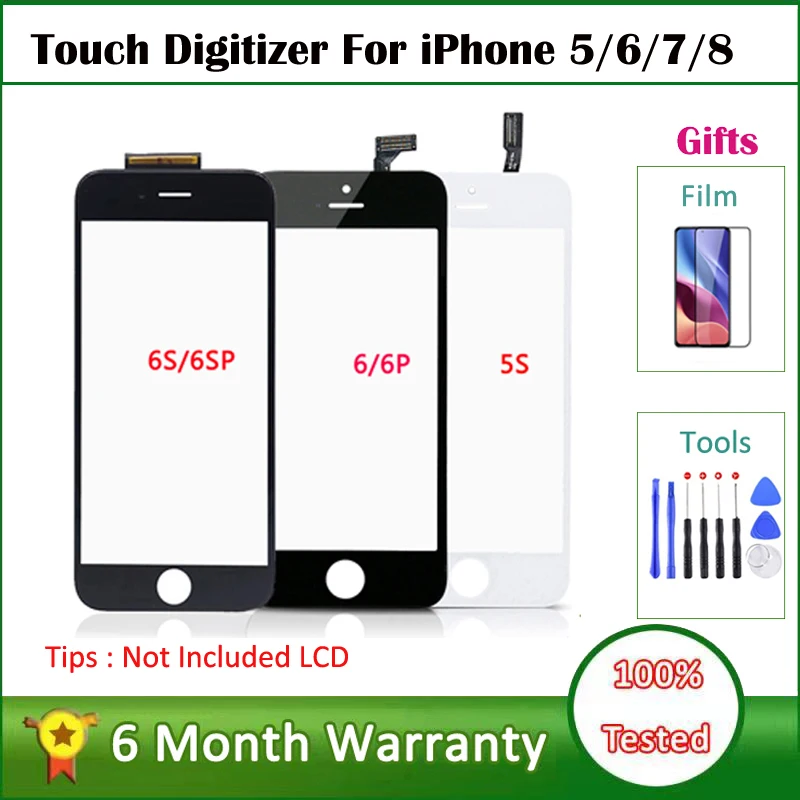 Touch Digitizer For iPhone SE 5S Screen 6S 6Plus 7Plus Front Touch Panel Glass Len with Frame For iPhone 7 iPhone 8 Touch Glass