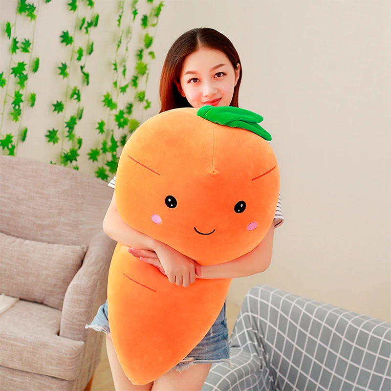 55/75/95cm Cretive Simulation Plant Plush Toy Stuffed Carrot Stuffed With Down Cotton Super Soft Pillow Lovely Gift For Girl