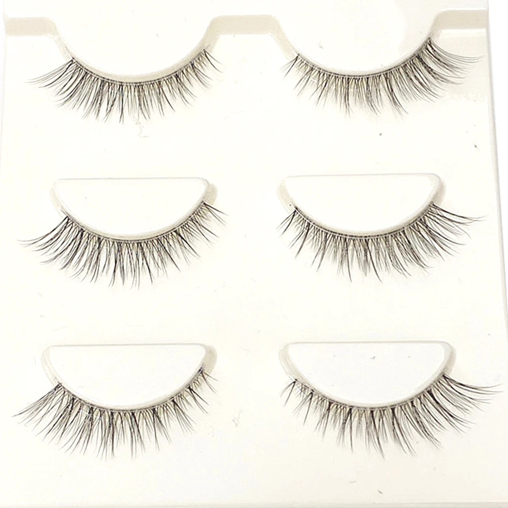 NEW 3D Mink Lashes Natural short Full Strip Lashes Transparent terrier Short Mink Lashes Style False Eyelashes