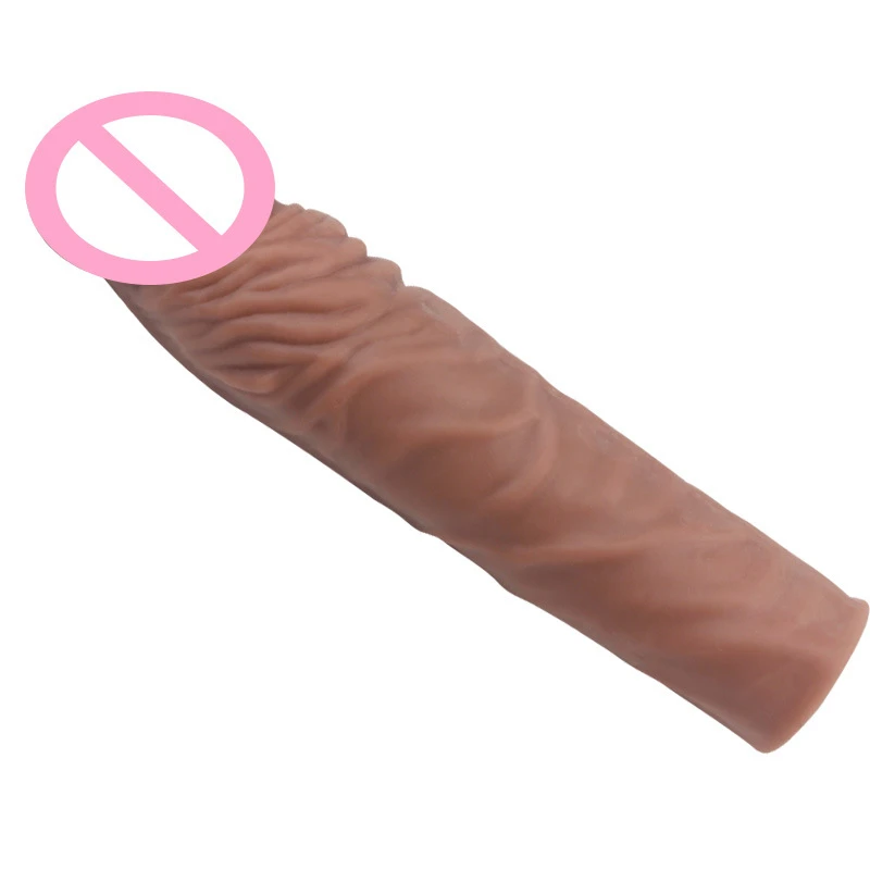 Realistic Penis Extension Cock Sleeve Reusable Silicone Penis Enlarger Delay Condoms For Men Dildo Enhancer Sex Toys Adults 18+