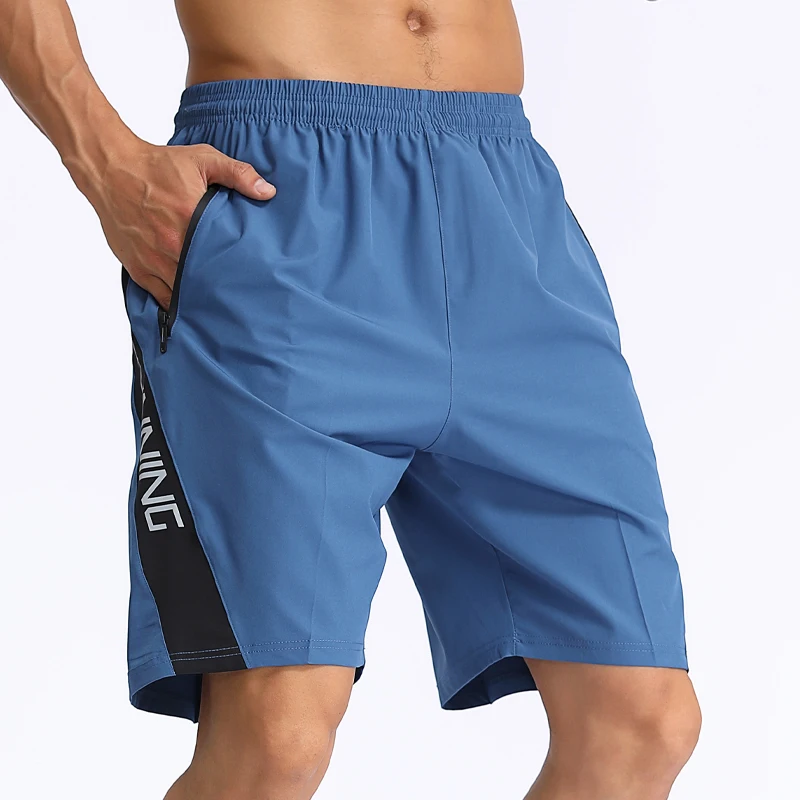 

Men Prints Running Shorts 2021 New Summer Quick Drying Sports Shorts Zipper Pockets Jogging Training Sweatpants Loose Gym Shorts