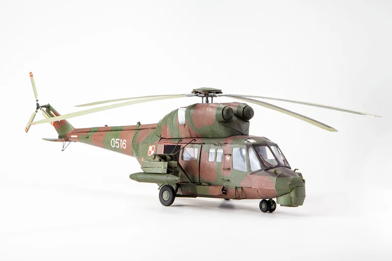 1:33 Scale Polish W-3 Sokol Helicopter DIY Handcraft PAPER MODEL KIT Puzzles Handmade Toy DIY