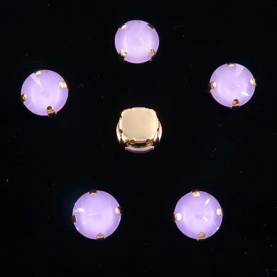 Rivoli Runde Form Gold Krallenfassung 8mm 10mm Jelly Candy & AB Glaskristall Aufnähbare Strassperlen für Hochzeitskleid DIY Verzierung – Detail 15