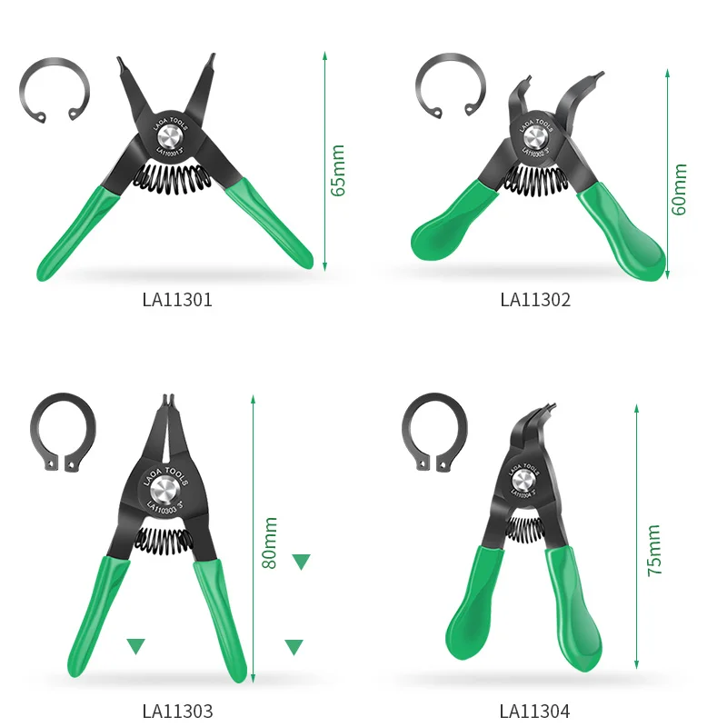 LAOA Mini Circlip pliers 3 inch Right Angled Beak Portable Multifunctional Snap Ring Circlip Pliers Set