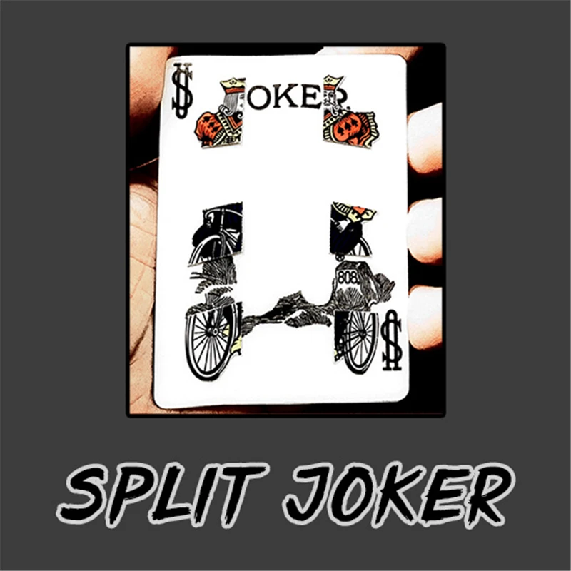 Split Joker trik ajaib bermain kartu Perubahan Poker satu hingga empat Dekat ilusi jalan Gimmick mentalisme mainan Puzzle kartu Magia