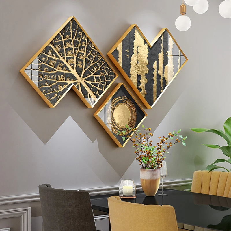 Irregolare Art Frame decorazione pittura luce lusso oro ristorante appeso parete immagine combinazione ufficio soggiorno Layout