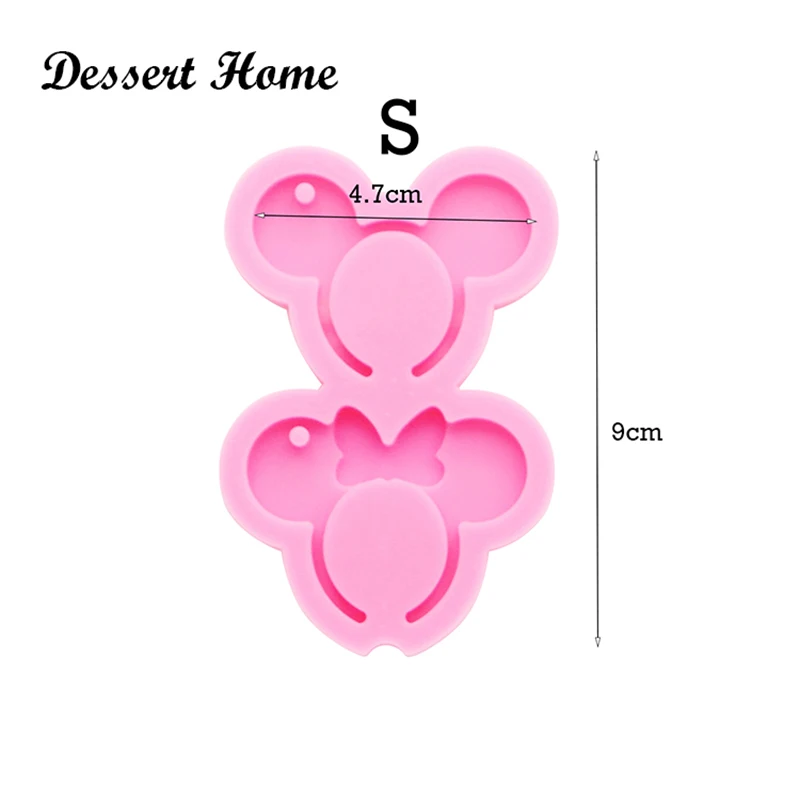 DY0189 moldes de resina epoxi para joyería, diadema de ratón brillante, molde de llavero de silicona para manualidades, Diy