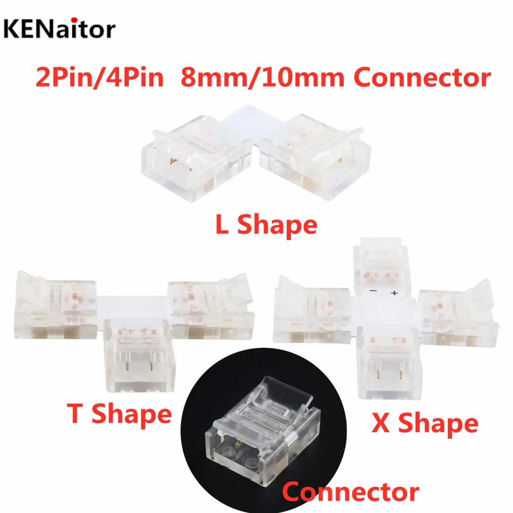 

Светодиодные ленты Разъем 2pin/4pin L/ T / X Форма разъем для RGB 2835 3528 5050 Светодиодные ленты светильник провода терминала разъем соединения