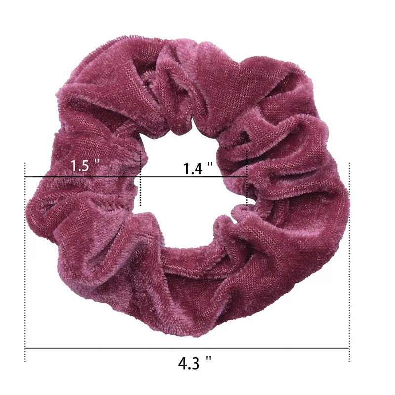 50PC/lot Solid Velvet Scrunchies Candy Color Hair Bow Ponytail Holder Elastic Hair Bands wholesale