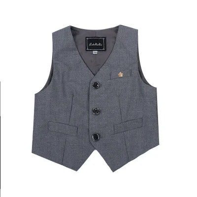 Latest Formal Classic Grey Boys Suits Vest Summer Autumn Children Grey Prom Wedding Sleeveless Jacket Kids Dinner Tuxedo Tops