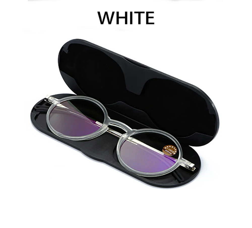 Licht Lesebrille Ultradünne Protable Weit Sicht Brillen Anti-Blue Ray Brillen Brillen Mit Fall Runde Rahmen Gläser – Detail 9