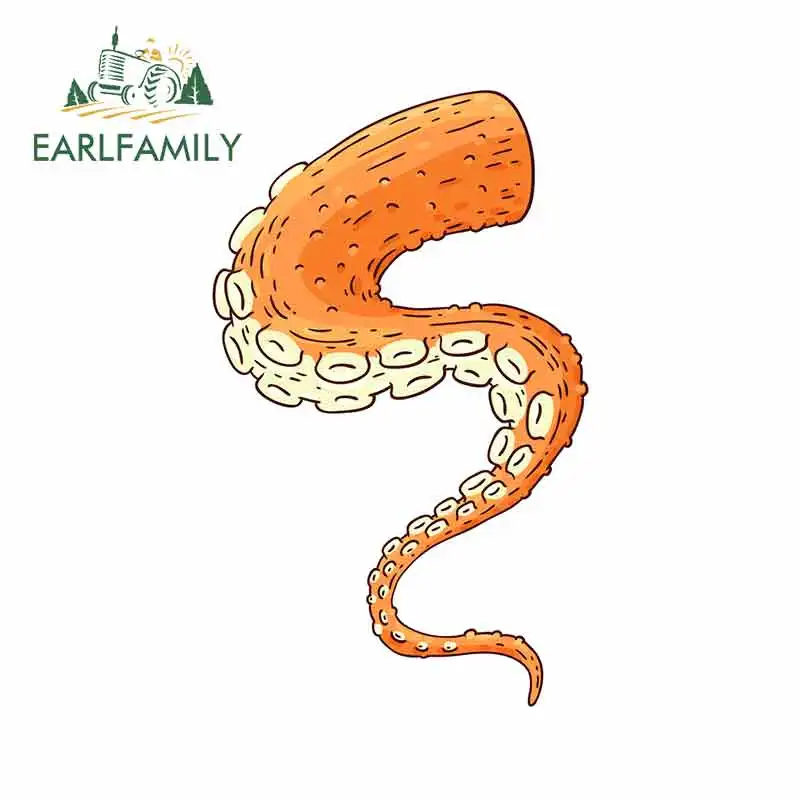 EARLFAMILY 13cm x 8.1cm For Octopus Beard Graffiti Car Stickers Campervan Decal Body For Car For JDM SUV RV Decoration