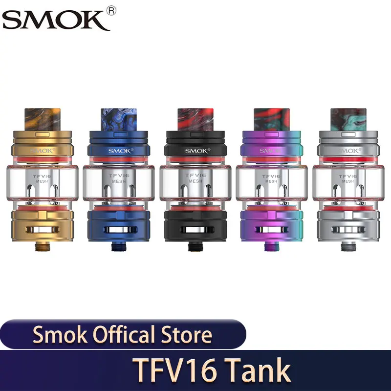 Original SMOK TFV16 Sub Ohm Tank 9ml Top Refilling Electronic Cigarette Vaporizer Airflow System 510 Thread E-cigs Atomizer