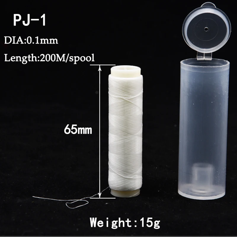 1pc PJ1/2/3/4/5/7 High Tensile Polyester Bait Elastic Thread Spool Sea Fishing Accessories Tackle Invisible Fishing Bait Line