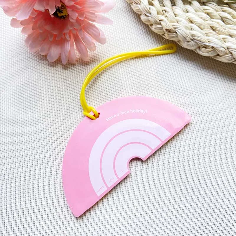 Newest Travel Accessories  Cute Rainbow Luggage Tag Silica Gel Suitcase ID Address Holder Baggage Boarding Tag Portable Label