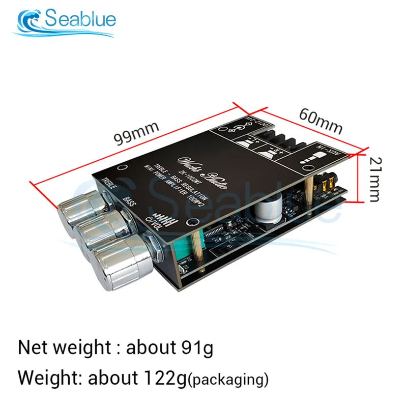 1002MT 100X2 High And Bass Adjustment MINI Stereo Dual Channel Bluetooth Audio Power Amplifier Board Module