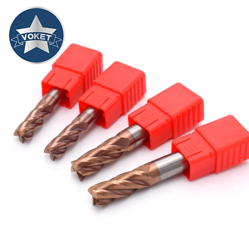 55° Solid Tungsten Carbide End Mill 4 Flutes Square Mills Milling Cutter HRC55 1MM 1.5MM 2MM 2.5MM 3MM 4MM 5MM 6MM 8MM 10MM 12MM