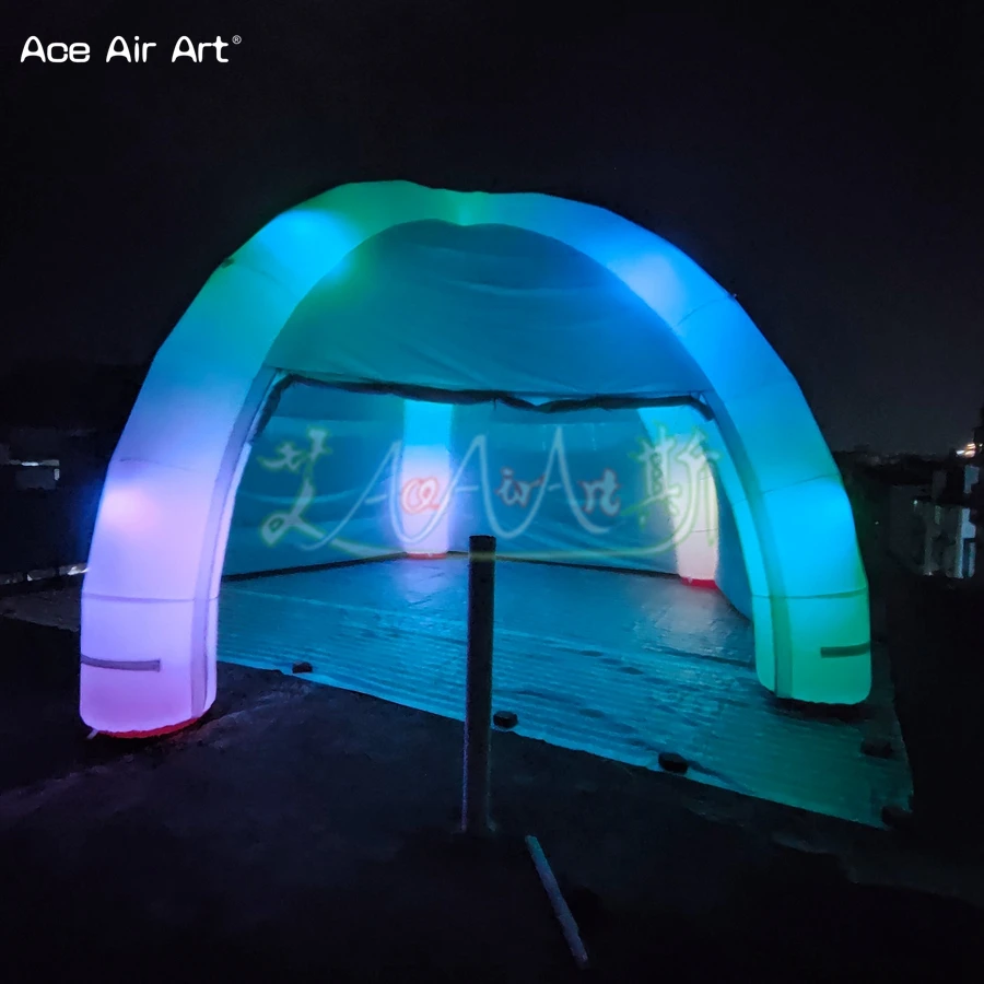 Special design Removable wall with zipper inflatable tarpaulin spider tent with led lights AND 5pcs Legs for events on sale