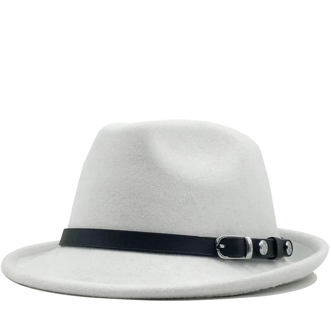 

Men's Winter Autumn white Feminino Felt Fedora Hat for Gentleman Winter Wool Church Derby Bowler Homburg Jazz Hat Size 56-58cm