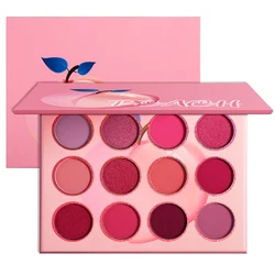 DE'LANCI Red Pink Peach Eyeshadow Palette High-Pigment Peach Makeup Set for Girl Women Bright Matte Shimmer For Eye Cosmetics