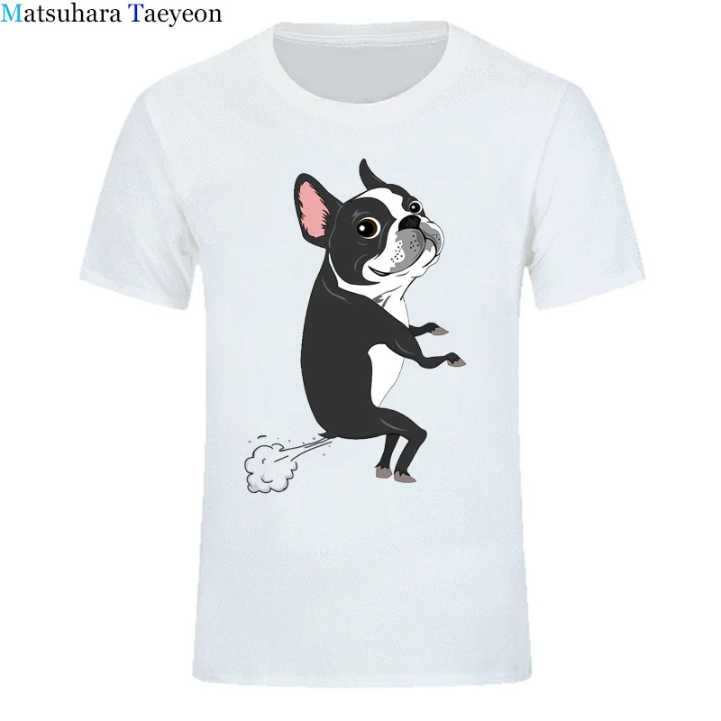 Funny Animal Dog Terrier Farts T Shirt Men Japan Anime Fashion Summer Print Short Sleeve Men's T-Shirt Swag Top