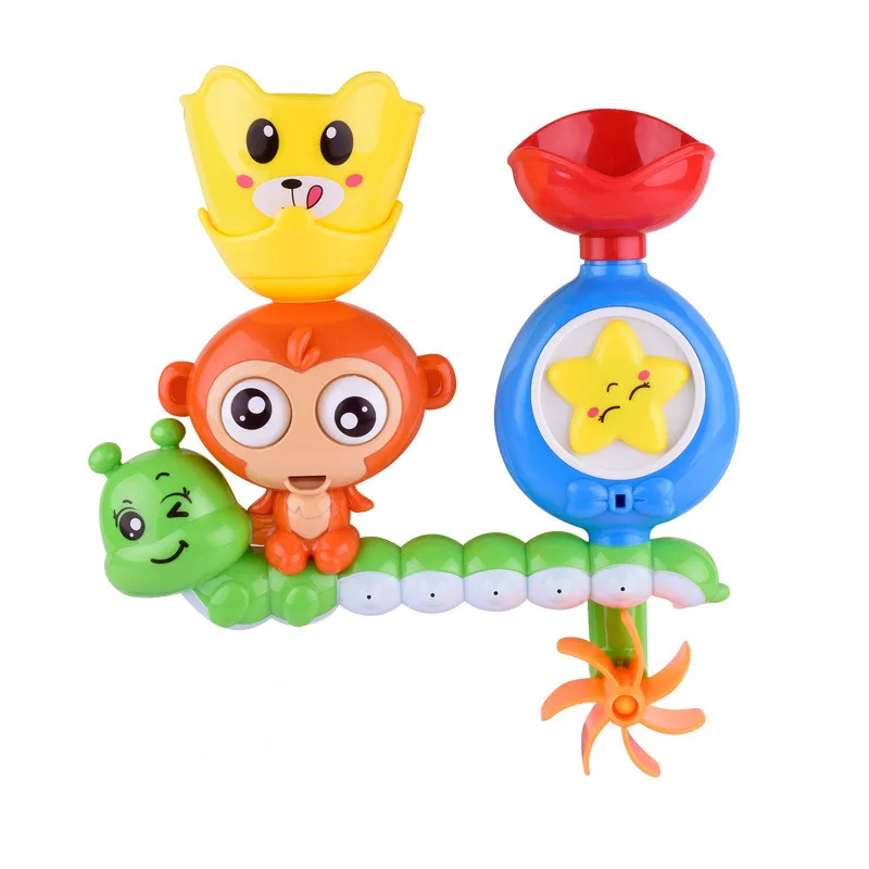 Baby Cartoon Monkey Classic Shower Bath Toy Marble Race Run Track Kids Bathroom Play Water  Bathing Shower Educational Kid Toys