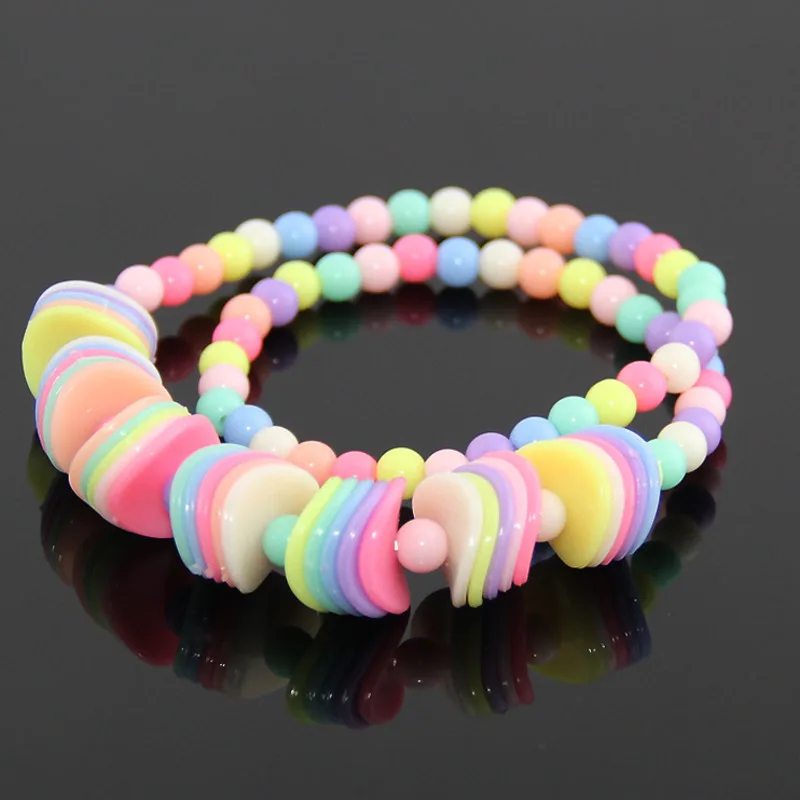 Dual-use Necklace Bracelets Pearly Beads Toys For Children Lacing Waving Beaded Girl Gift Party Accessories Handmade New