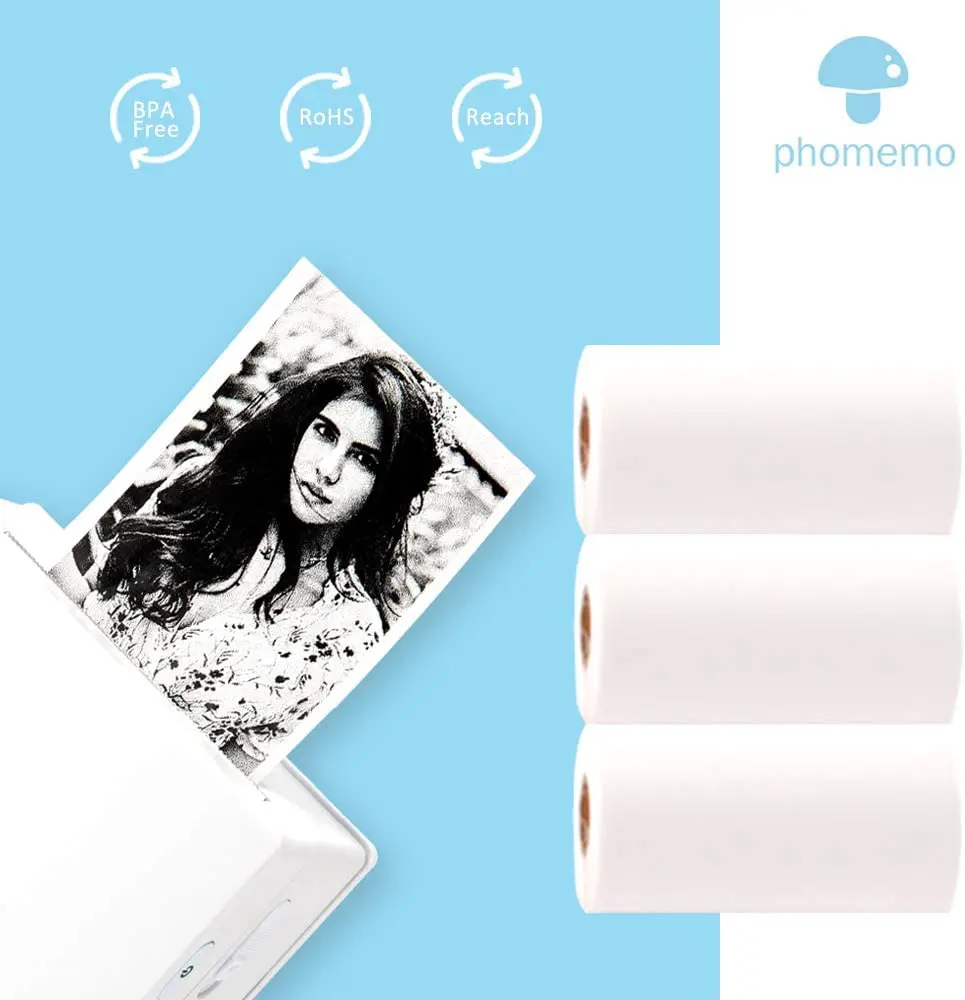 M02 M02pro Self-adhesive Label Printer Sticky Notes Paper Phomemo Adhesive Paper for Printing Photo List Notes Keep 20 Years