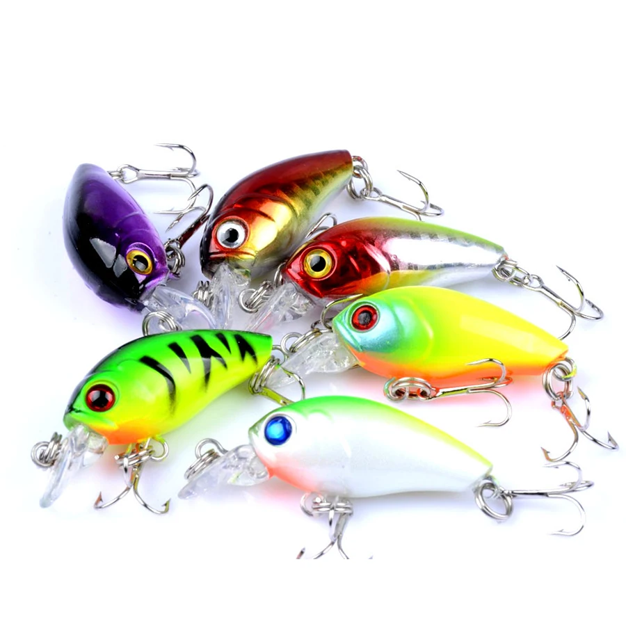 6pcs Hard/Fake/Artificial/Crank Bait Mini Crankbait/Carp Fishing Lure Sets 4.5cm 4g Floating Minnow Wobblers For Pike/Fish/Bass