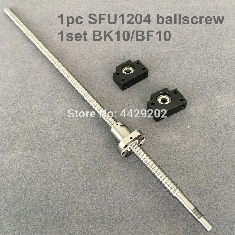 

Free shipping CNC Ballscrew Set : 12MM Ball screw SFU1204 end Machined + RM1204 Ball Nut + BK10 BF10 end Support for cnc parts