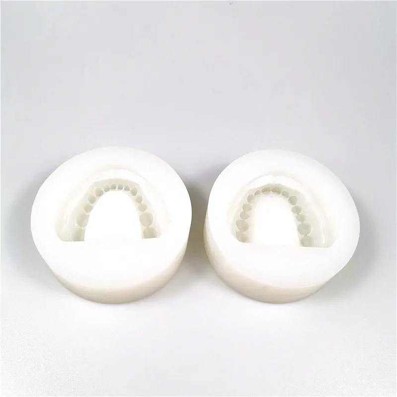 

Medical Science 2pc/ set Silicone Dental Plaster Model Mold Mould of Edentulous Jaw Complete Cavity Block with hole