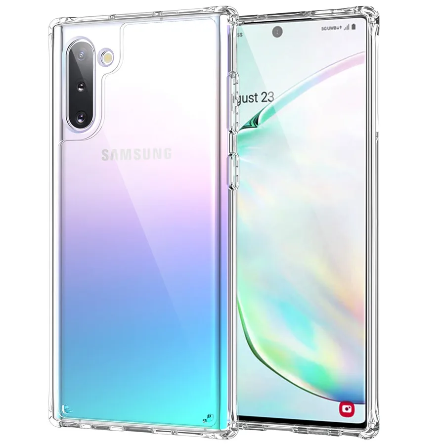 Air Armor Transparent Case Shock-Absorbing Military Grade Protection PC+TPU Frame For Samsung Galaxy Note 10+ Plus/Note 10