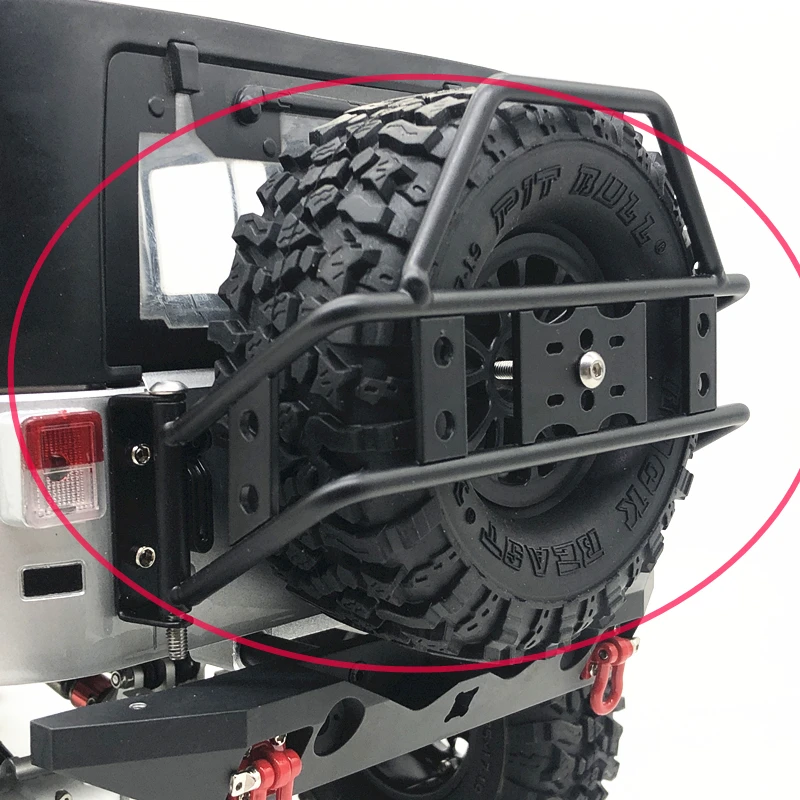 

Metal spare wheel mount Rear Bumper Bracket for SCX10 90046 90047 1/10 RC Wrangler car shell trx4 rcrun d90 rgt86100