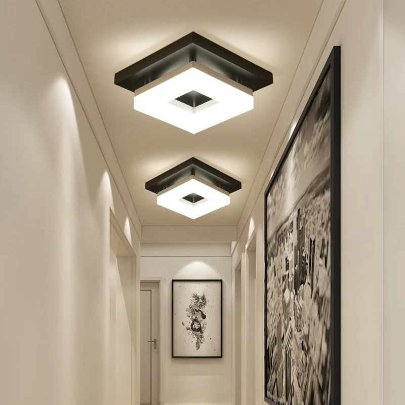 Modern Flush Mount Ceiling Light Hallway Porch Balcony Lamp Interior Lighting Surface Mounted Square LED Ceiling Lights