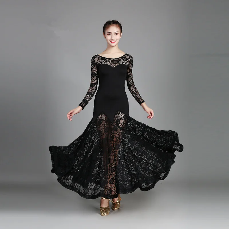 

Modern Dance Dress Long Sleeve Ballroom Dance Costume National Standard Dance Dress Waltz Dress Performance Clothing