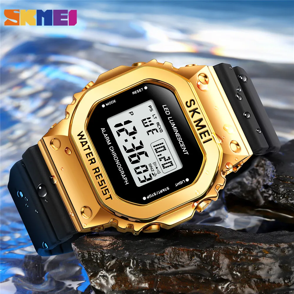 SKMEI Fashion LED Light Digital Sport Watch Men 3Bar Waterproof Chrono Alarm Watches Date Week Clock Watch reloj hombre 1851