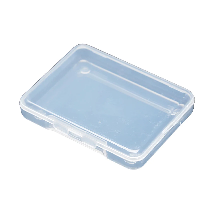 Clear Plastic Beads Storage Containers Box with Hinged Lid for Beads and More, Rectangular Empty Mini Box 6.8x 5.2x 1.1cm