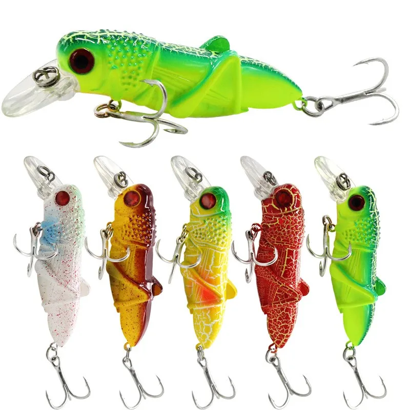 

1pcs Fishing Lures Grasshopper Insect Flying Wobbler Lure 5cm 4g Hard Bait Lifelike Artificial Bait Bass Swimbait Peche Leurre