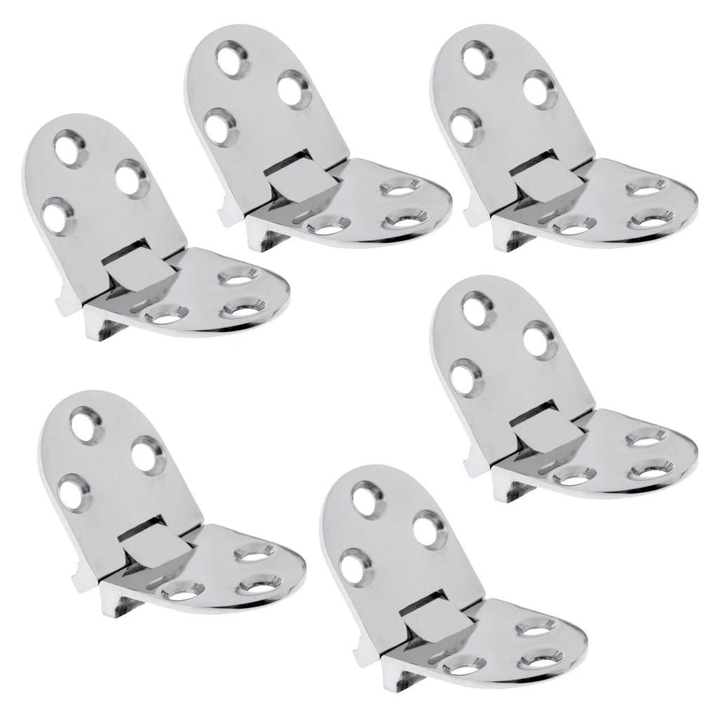 6pcs 316 Stainless Steel Flush Strap Hinge Door Hinge for Marine Boat Yacht