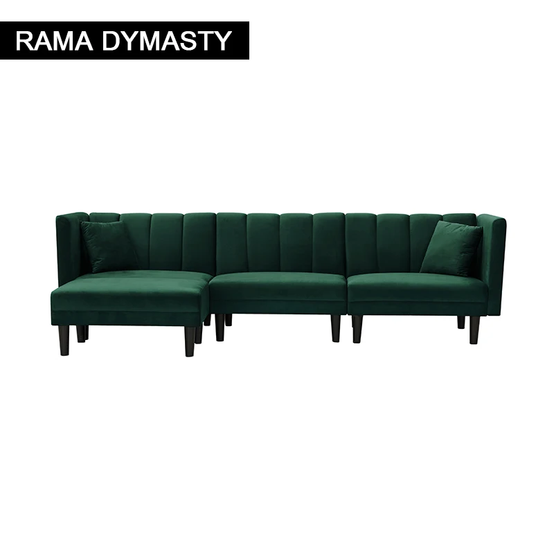 

Dark green velvet double-sided sofa bed