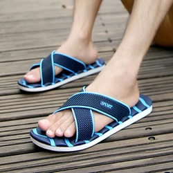 LCIZRONG letnie kapcie męskie plażowe Outdoor Wave Stripe duże rozmiary 35-47 kapcie męskie wygodne i miękkie