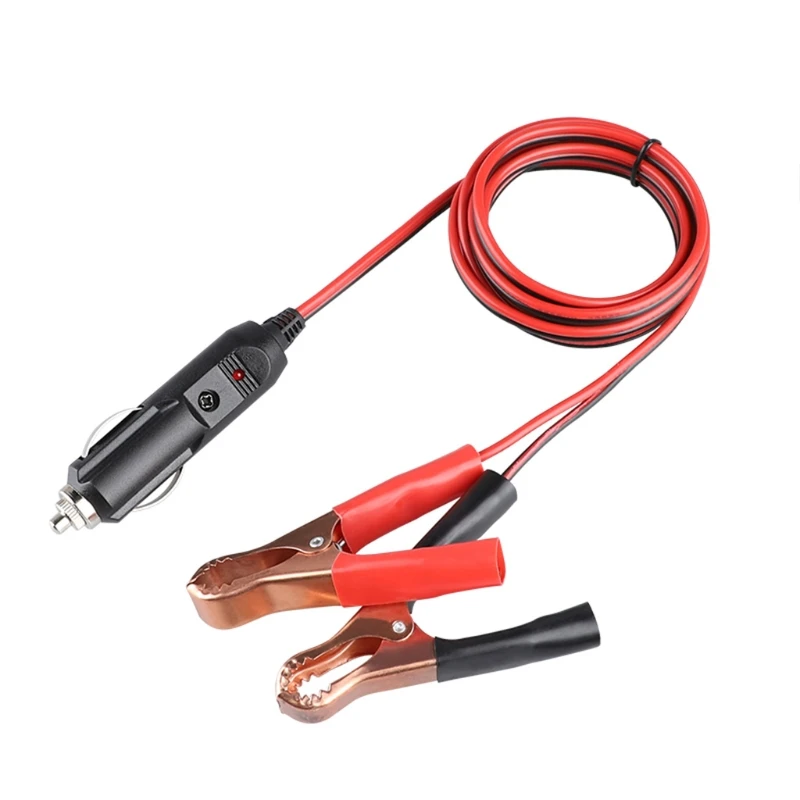 Clamp to Male Cigarette Extension Cable-12V-24V Jumper Cord