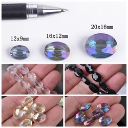 12x9mm 16x12mm 20x16mm Oval Faceted Crystal Glass Loose Beads For Jewelry Making DIY Crafts