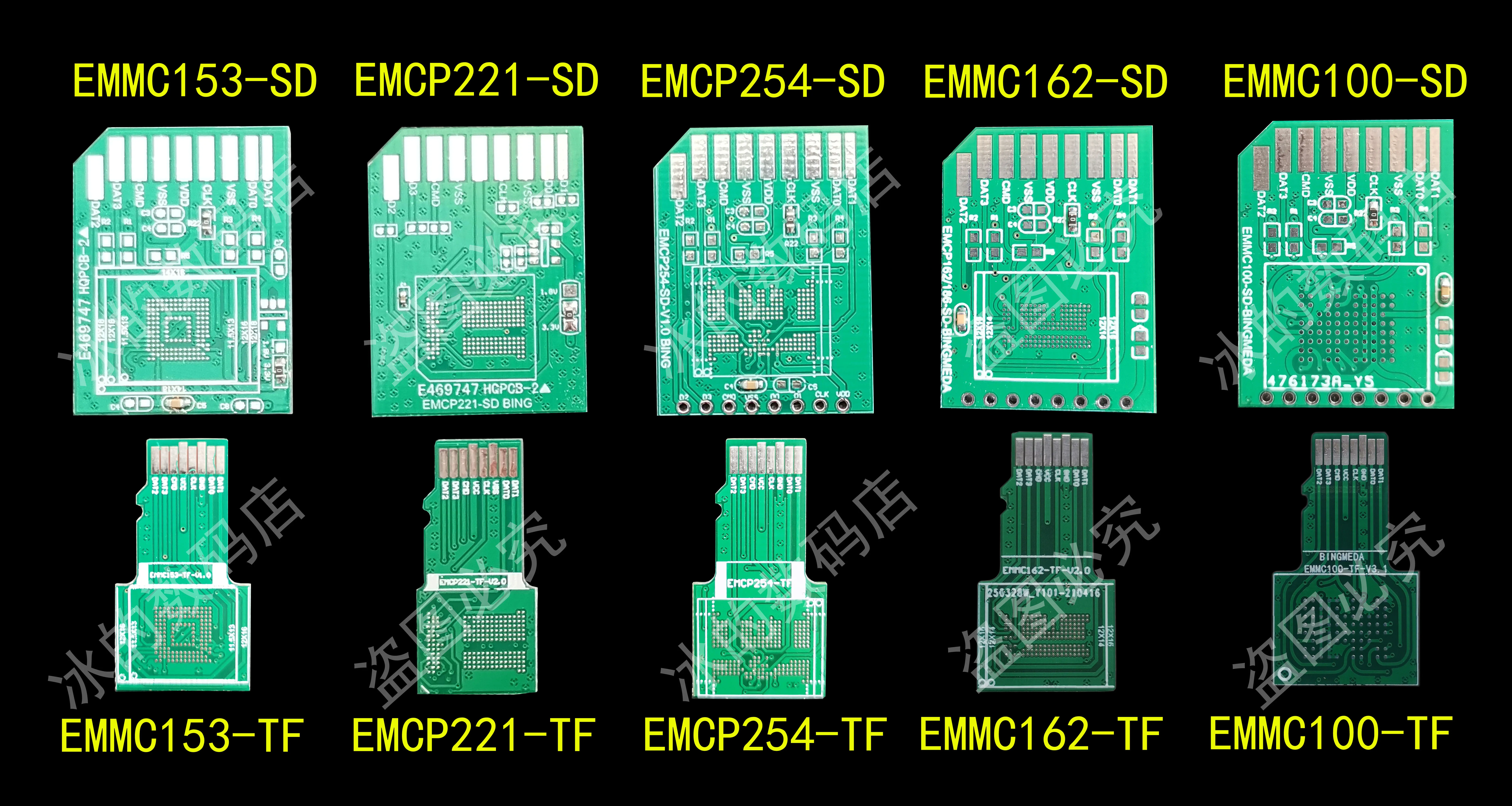 

EMMC Adapter Board Emmc153 Emcp221 Emcp254 to SD TF Font Adapter Board