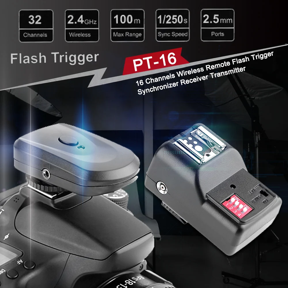 Flash Trigger 16 Channels Flash Wireless Radio Trigger For Canon Nikon Sony Pentax DSLR Camera Flash Trigger with Receiver