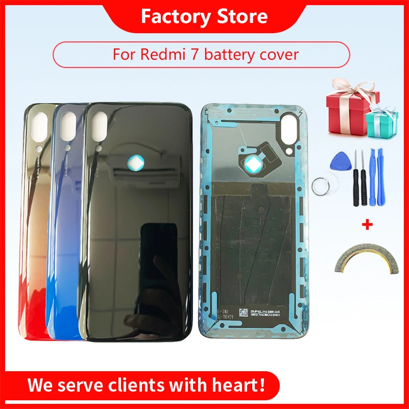 Glass Rear Housing Cover For Redmi 7 Back Door Replacement Battery Case For redmi 7 Glass Battery Cover