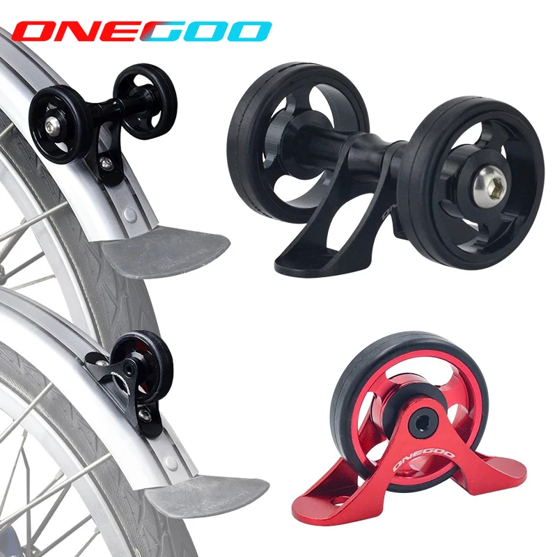 ONEGOO Easy Wheel For Brompton Folding Bike Sliding Fender Wheel Lightweight Aluminum Alloy Single Wheel Double Wheel Set 4Color